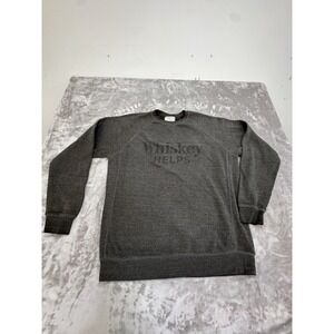 Kid Dangerous‎ Mens Crewneck Fleece Sweatshirt Size XXL Gray "Whiskey Helps" EUC